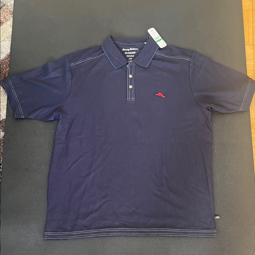 Tommy Bahama Dark Blue Polo Shirt with Red Logo